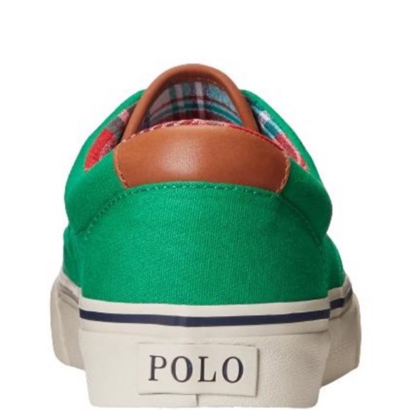 new mens 10 polo ralph lauren keaton pony canvas sneaker green - Picture 4 of 4